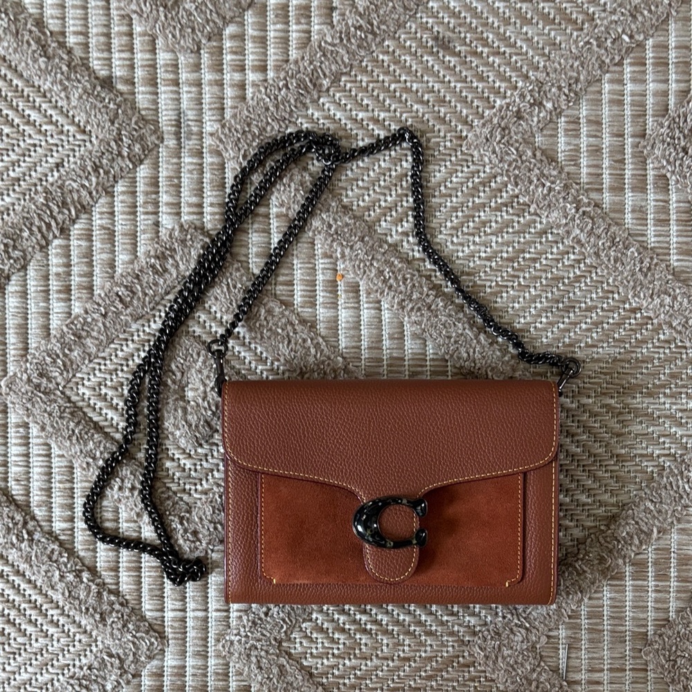 Coach Brown Crossbody Bag with Black Chain